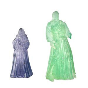 Vintage Star Wars Obi-Wan Kenobi Force Ghost Action Figure Set Of 2 Purple Green
